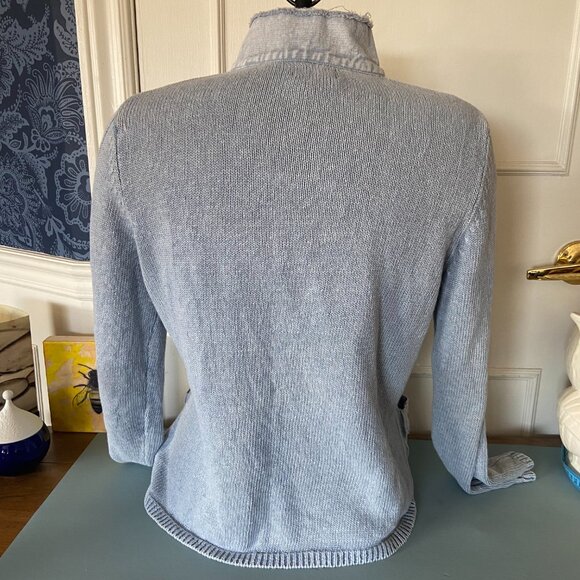 Military style knit cardigan with denim accents - Medium - Sgt. Pepper - Picture 7 of 14